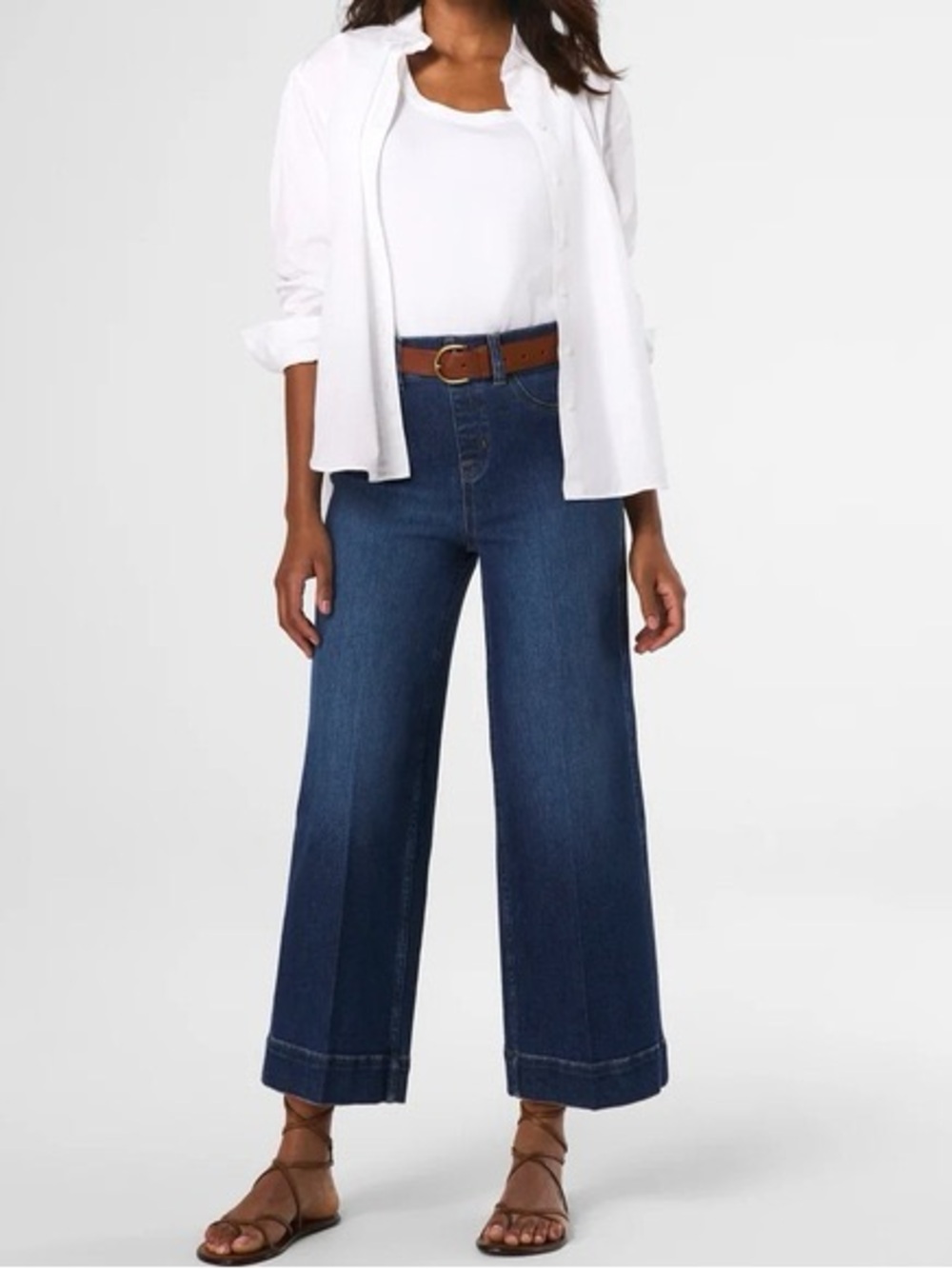 NWT Spanx Women's Everywear Cropped Wide Leg Jeans In Authentic Blue Size 1X